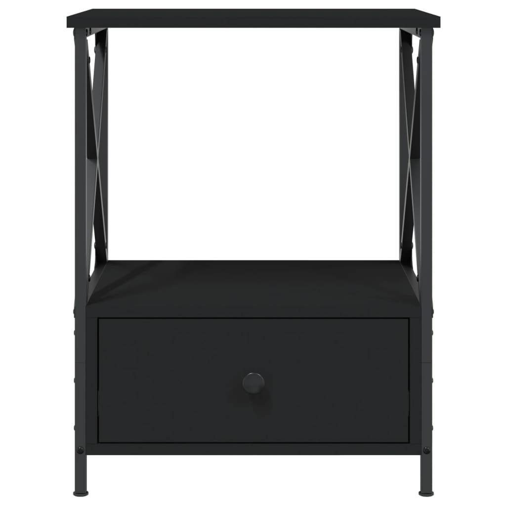 Nachtkastje 50x41x65 cm bewerkt hout zwart Nachtkastjes | Creëer jouw Trendy Thuis | Gratis bezorgd & Retour | Trendy.nl
