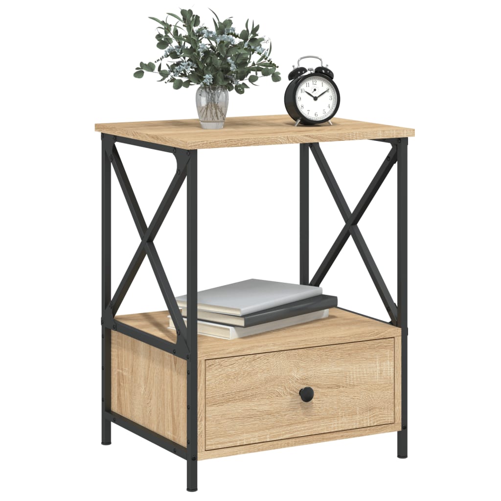 Nachtkastjes 2 st 50x41x65 cm bewerkt hout sonoma eikenkleurig Nachtkastjes | Creëer jouw Trendy Thuis | Gratis bezorgd & Retour | Trendy.nl