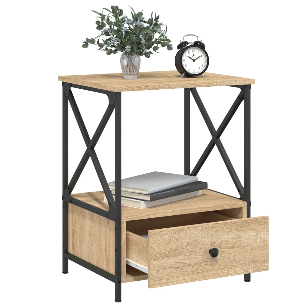 Nachtkastjes 2 st 50x41x65 cm bewerkt hout sonoma eikenkleurig Nachtkastjes | Creëer jouw Trendy Thuis | Gratis bezorgd & Retour | Trendy.nl