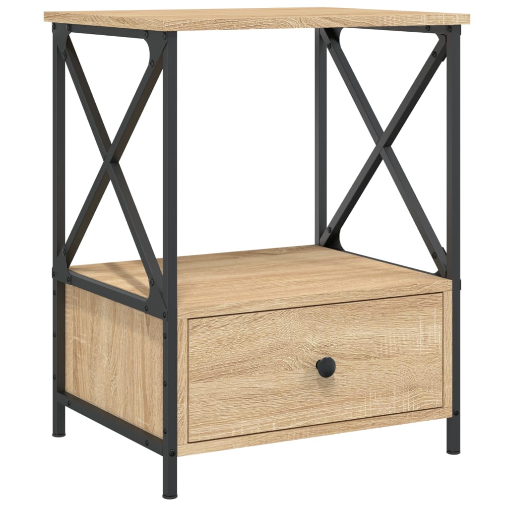 Nachtkastjes 2 st 50x41x65 cm bewerkt hout sonoma eikenkleurig Nachtkastjes | Creëer jouw Trendy Thuis | Gratis bezorgd & Retour | Trendy.nl