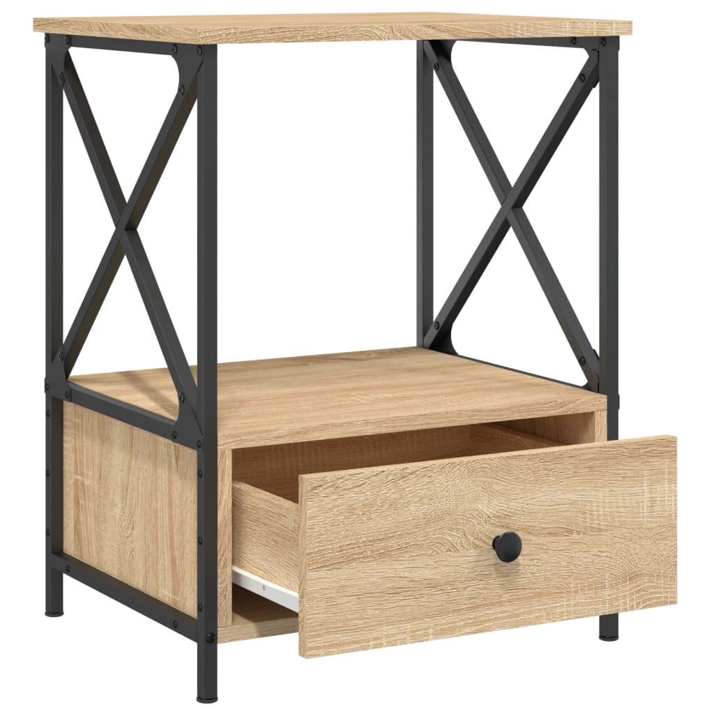 Nachtkastjes 2 st 50x41x65 cm bewerkt hout sonoma eikenkleurig Nachtkastjes | Creëer jouw Trendy Thuis | Gratis bezorgd & Retour | Trendy.nl