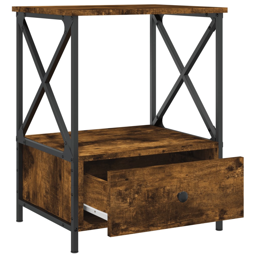 Nachtkastjes 2 st 50x41x65 cm bewerkt hout gerookt eikenkleurig Nachtkastjes | Creëer jouw Trendy Thuis | Gratis bezorgd & Retour | Trendy.nl