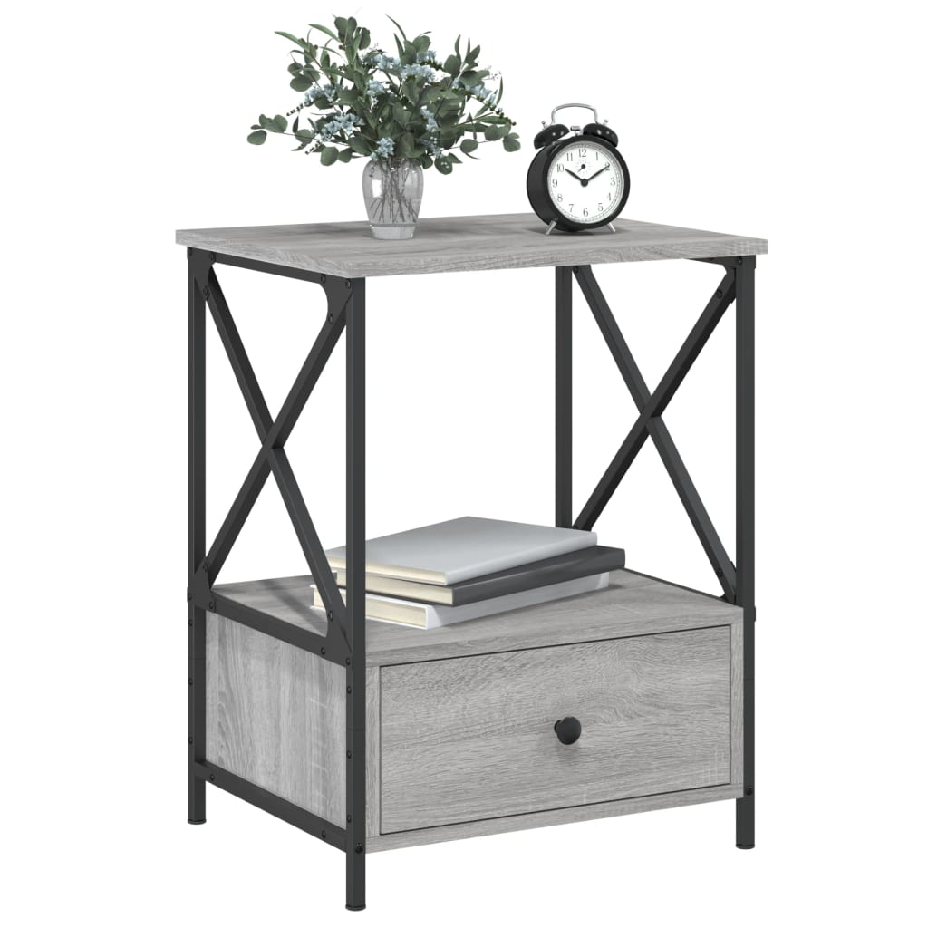 Nachtkastjes 2 st 50x41x65 cm bewerkt hout grijs sonoma eiken Nachtkastjes | Creëer jouw Trendy Thuis | Gratis bezorgd & Retour | Trendy.nl