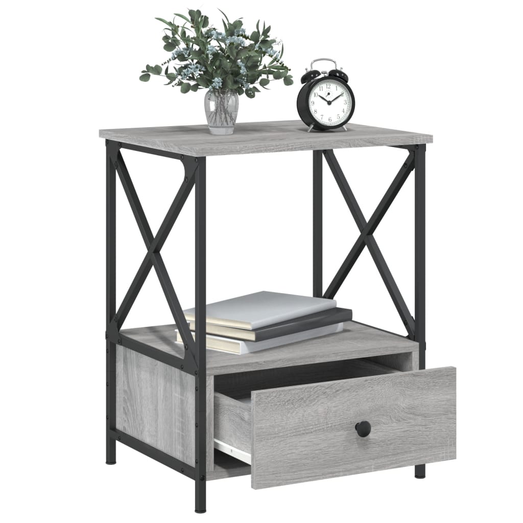 Nachtkastjes 2 st 50x41x65 cm bewerkt hout grijs sonoma eiken Nachtkastjes | Creëer jouw Trendy Thuis | Gratis bezorgd & Retour | Trendy.nl