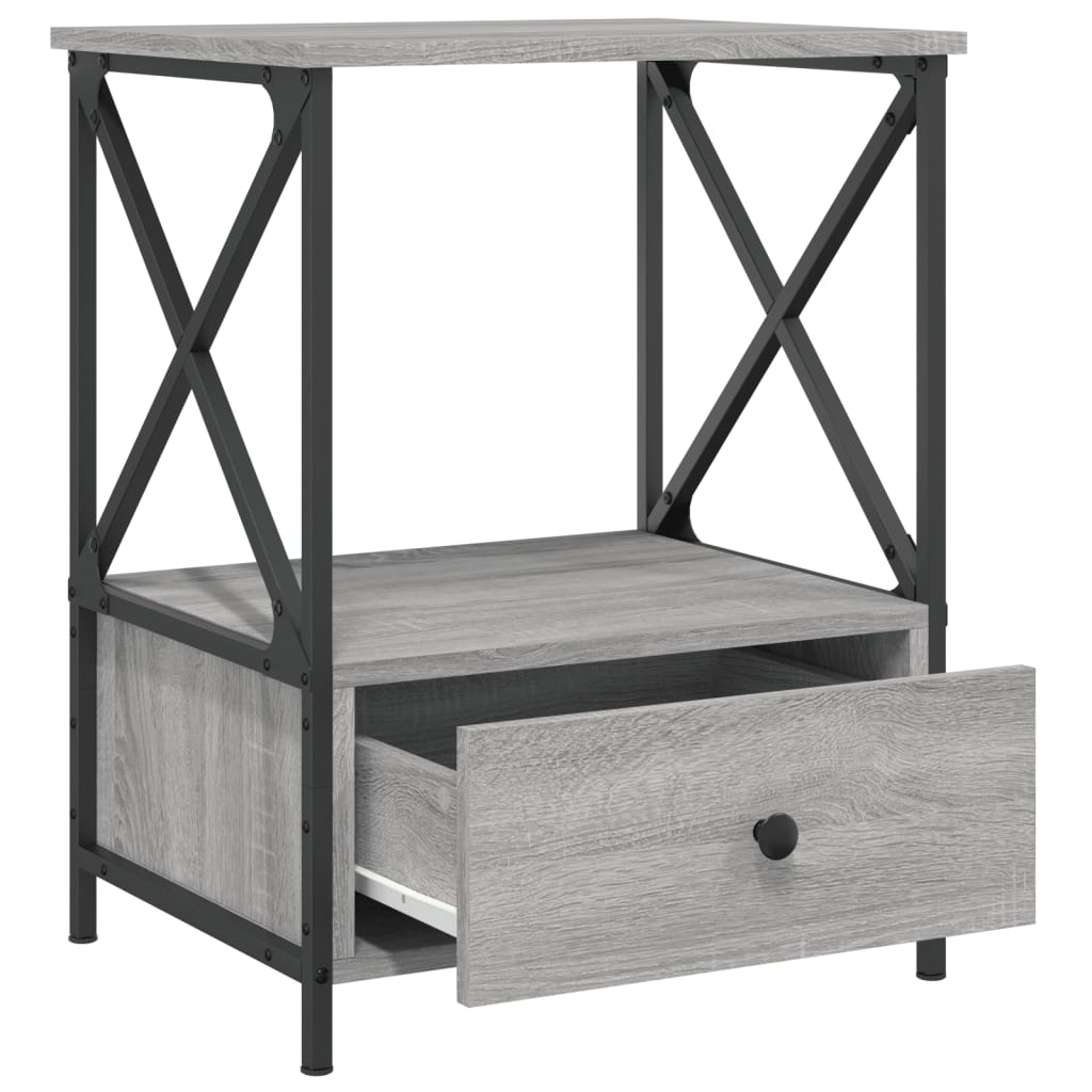 Nachtkastjes 2 st 50x41x65 cm bewerkt hout grijs sonoma eiken Nachtkastjes | Creëer jouw Trendy Thuis | Gratis bezorgd & Retour | Trendy.nl