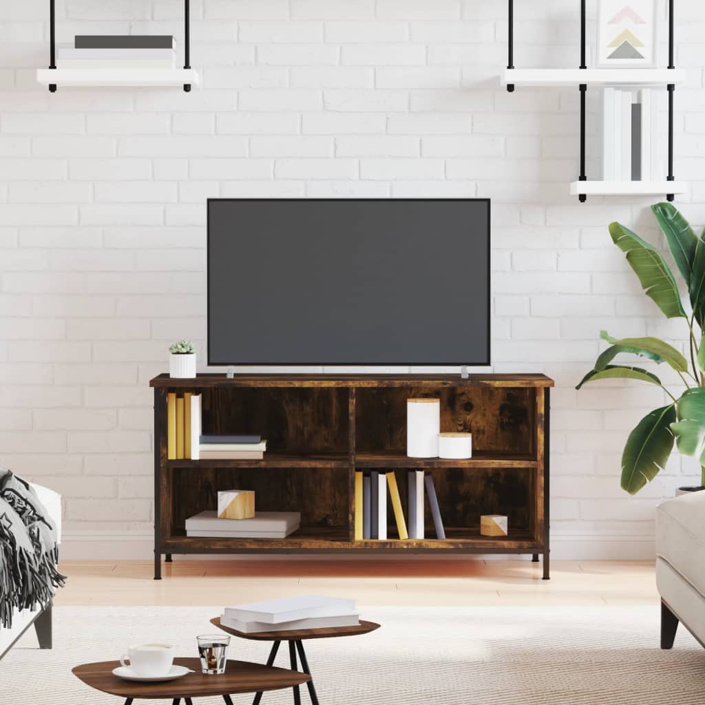 Moderne Tv-kast van bewerkt hout - Stijlvol gerookt eikenkleurig meubelstuk voor jouw televisie, afmetingen 100x40x50 cm Tv-meubels | Creëer jouw Trendy Thuis | Gratis bezorgd & Retour | Trendy.nl