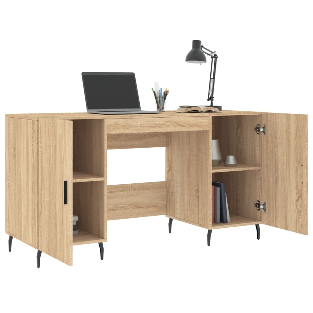 Luxe 140x50x75 cm bureau - Sonoma eikenkleurig bewerkt hout voor stijlvol werken Bureaus | Creëer jouw Trendy Thuis | Gratis bezorgd & Retour | Trendy.nl