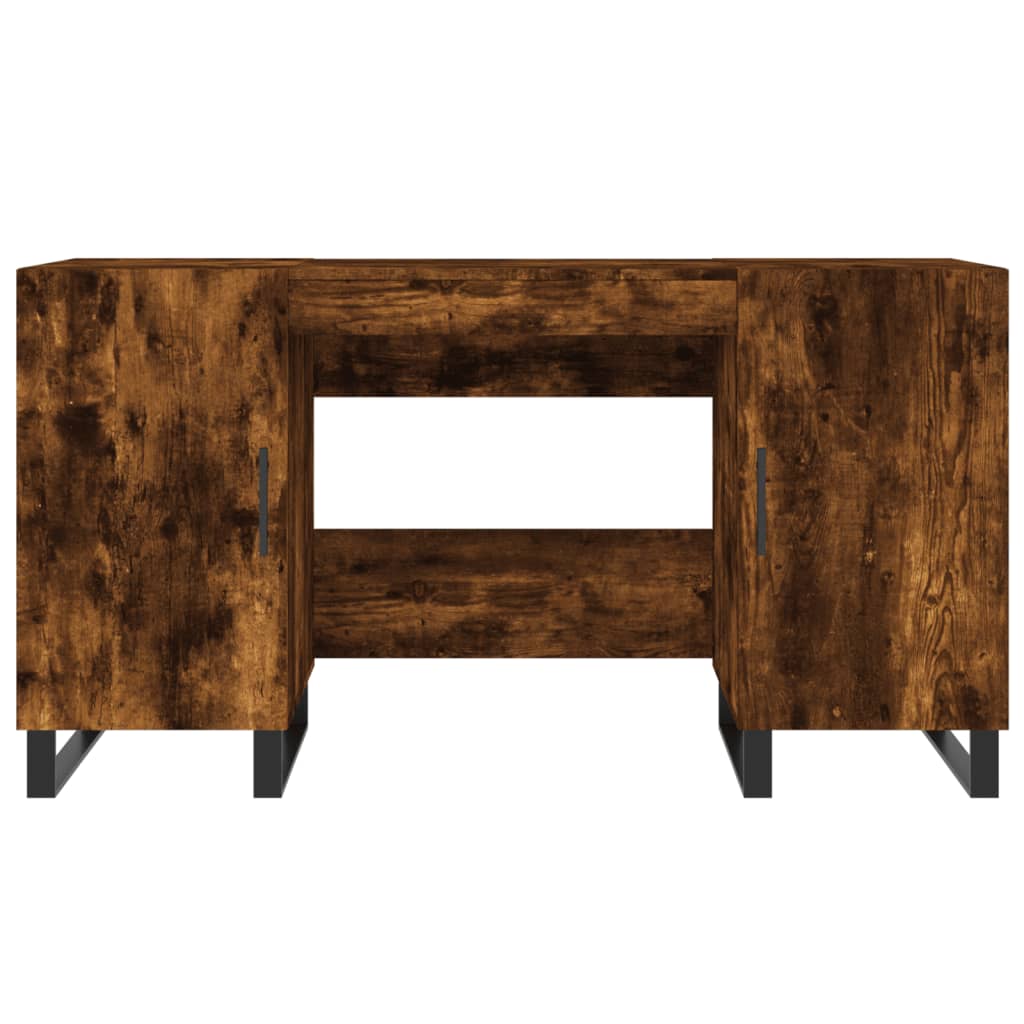 Stijlvol bewerkt houten bureau - Afmetingen 140x50x75 cm - Eikenkleurig Bureaus | Creëer jouw Trendy Thuis | Gratis bezorgd & Retour | Trendy.nl