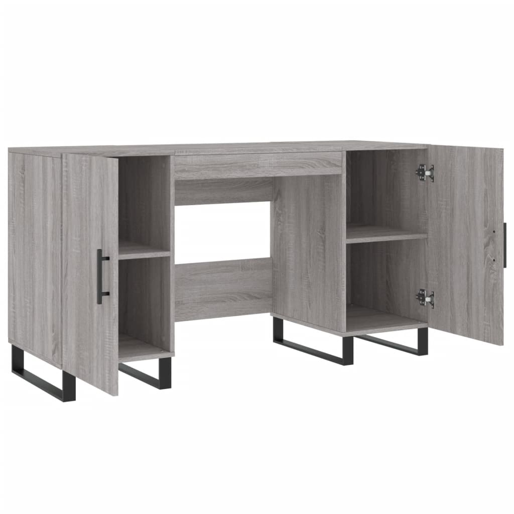 Stijlvol grijs sonoma eikenkleurig bureau van bewerkt hout - 140x50x75 cm Bureaus | Creëer jouw Trendy Thuis | Gratis bezorgd & Retour | Trendy.nl