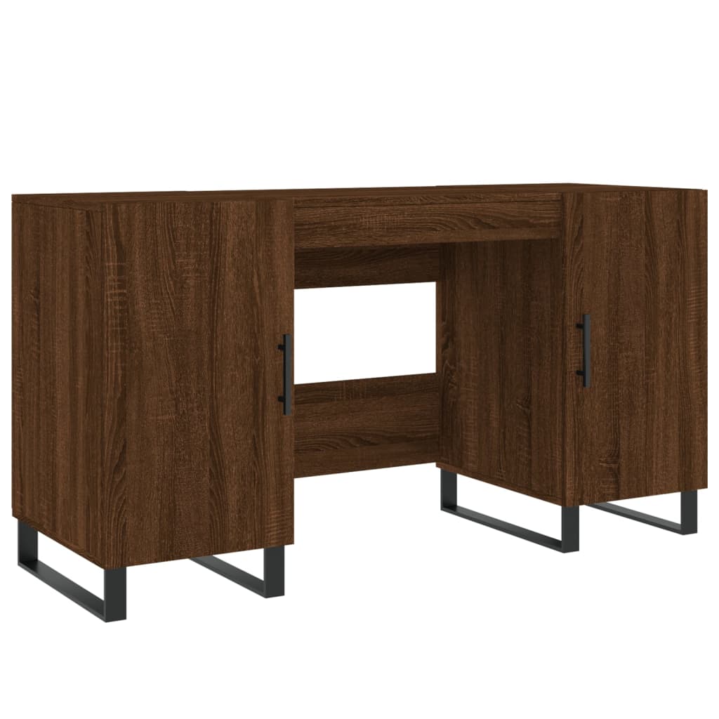 Bruin eikenkleurig bureau - 140x50x75 cm - van bewerkt hout