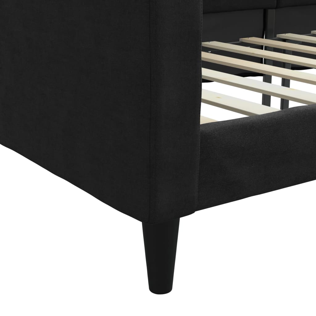 Slaapbank 90x200 cm stof zwart Bedden & bedframes | Creëer jouw Trendy Thuis | Gratis bezorgd & Retour | Trendy.nl