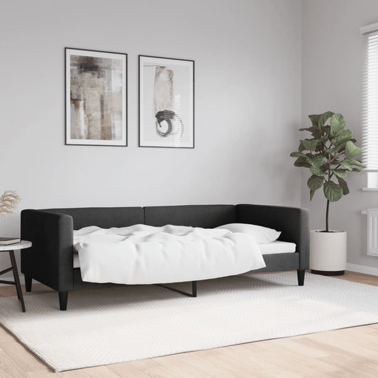 Slaapbank 90x190 cm stof zwart Bedden & bedframes | Creëer jouw Trendy Thuis | Gratis bezorgd & Retour | Trendy.nl