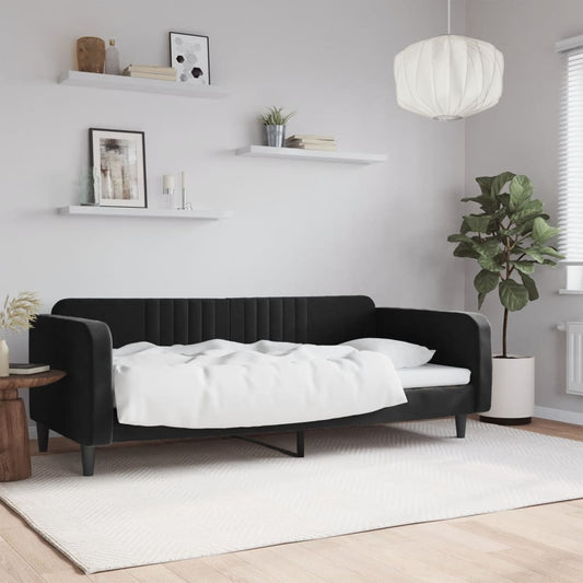 Slaapbank 90x200 cm fluweel zwart Bedden & bedframes | Creëer jouw Trendy Thuis | Gratis bezorgd & Retour | Trendy.nl