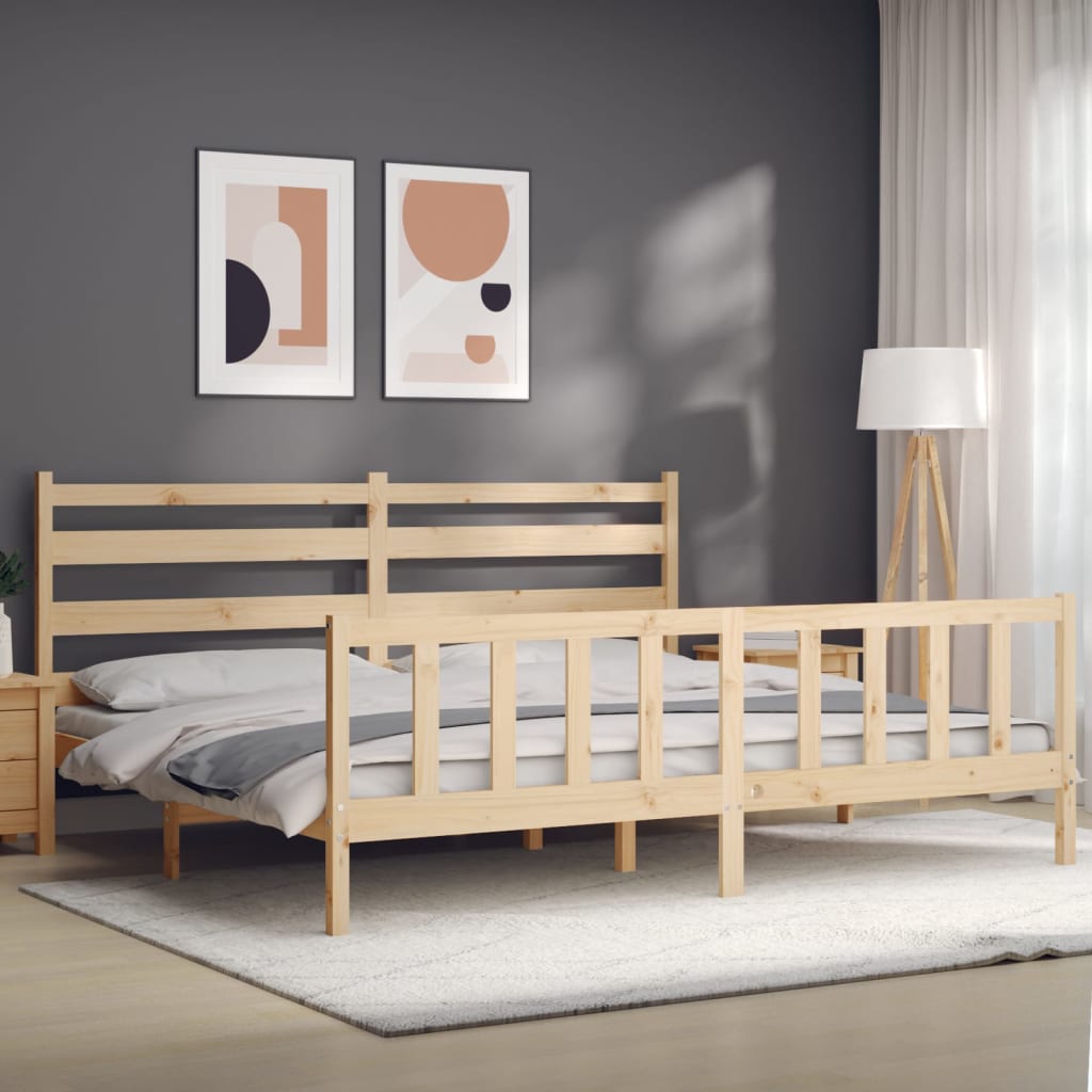 Bedframe met hoofdbord massief hout 180x200 cm Bedden & bedframes | Creëer jouw Trendy Thuis | Gratis bezorgd & Retour | Trendy.nl