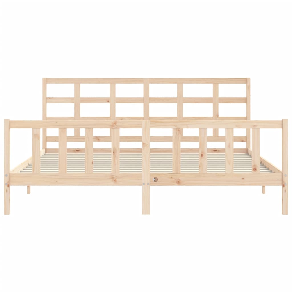 Bedframe met hoofdbord massief hout 180x200 cm Bedden & bedframes | Creëer jouw Trendy Thuis | Gratis bezorgd & Retour | Trendy.nl