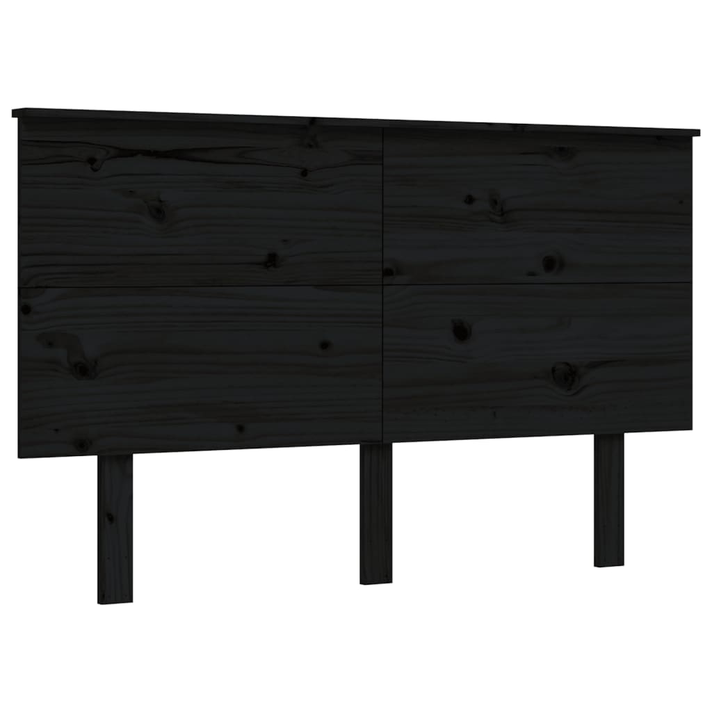 Bedframe met hoofdbord massief hout zwart 140x190 cm Bedden & bedframes | Creëer jouw Trendy Thuis | Gratis bezorgd & Retour | Trendy.nl