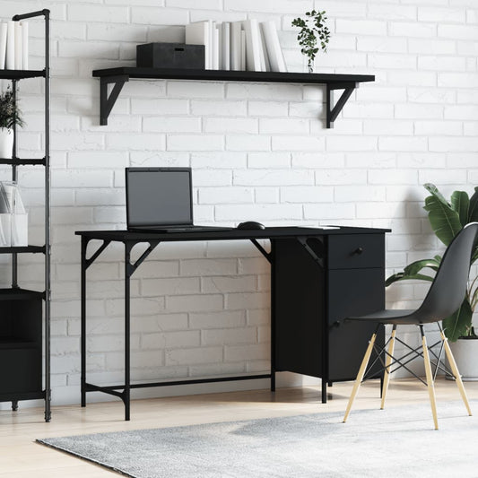 Praktisch zwart computerbureau van bewerkt hout - Ideale werkplek, 131x48x75 cm Bureaus | Creëer jouw Trendy Thuis | Gratis bezorgd & Retour | Trendy.nl