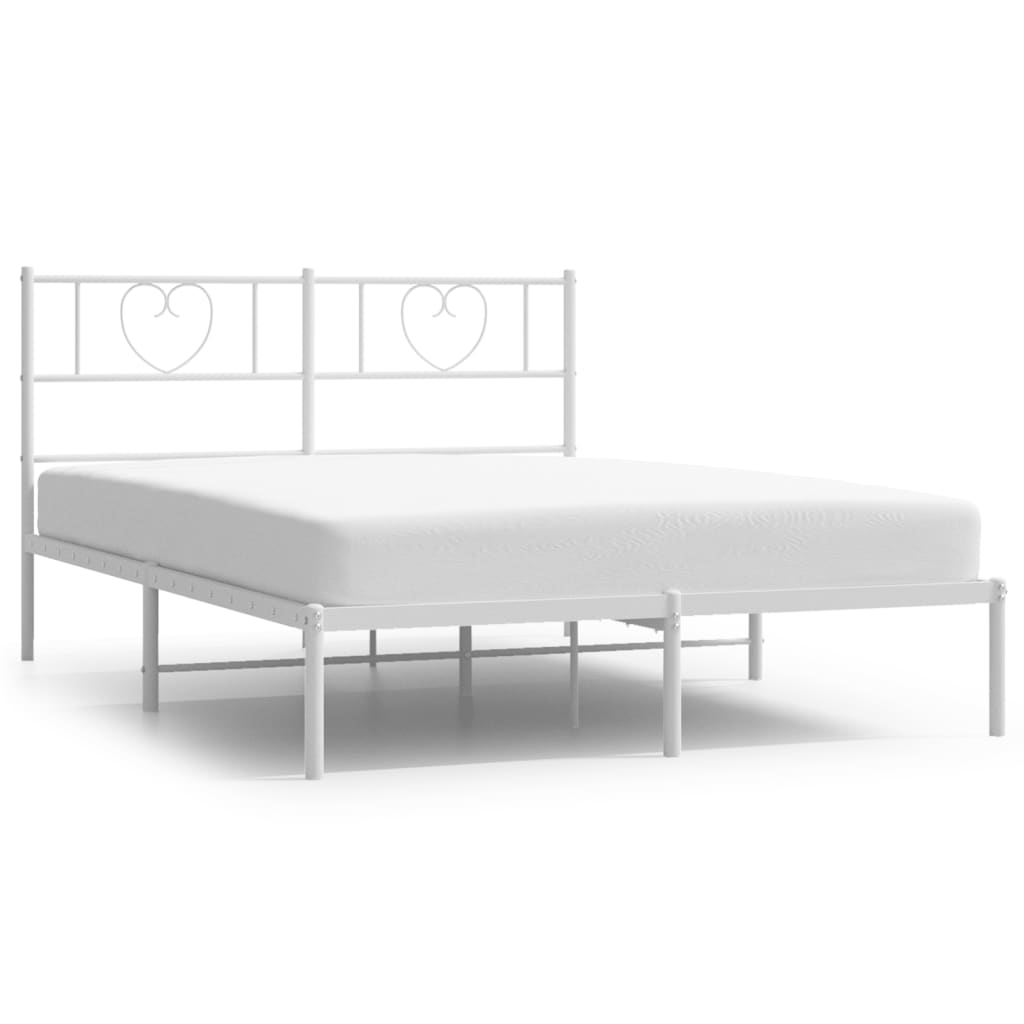 "Luxe bedframe met stijlvol metalen hoofdbord in wit voor extra comfort - 150x200 cm" Bedden & bedframes | Creëer jouw Trendy Thuis | Gratis bezorgd & Retour | Trendy.nl