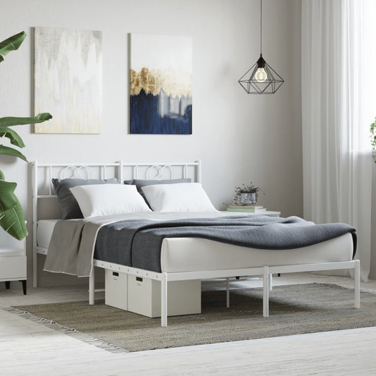 "Luxe bedframe met stijlvol metalen hoofdbord in wit voor extra comfort - 150x200 cm" Bedden & bedframes | Creëer jouw Trendy Thuis | Gratis bezorgd & Retour | Trendy.nl