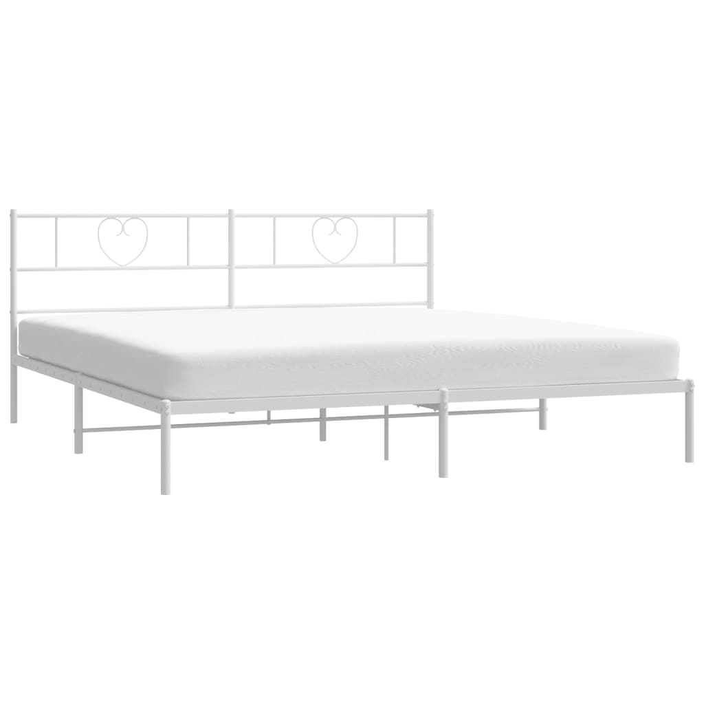 Bedframe met hoofdbord metaal wit 180x200 cm Bedden & bedframes | Creëer jouw Trendy Thuis | Gratis bezorgd & Retour | Trendy.nl