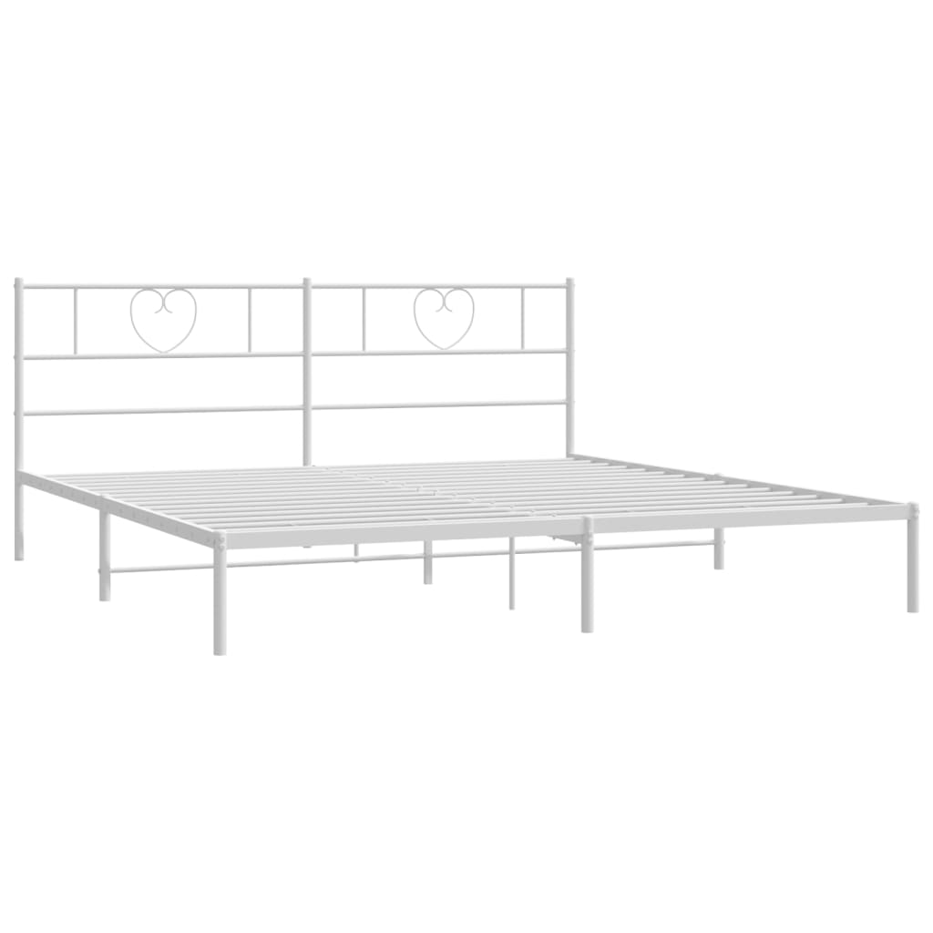 Bedframe met hoofdbord metaal wit 180x200 cm Bedden & bedframes | Creëer jouw Trendy Thuis | Gratis bezorgd & Retour | Trendy.nl