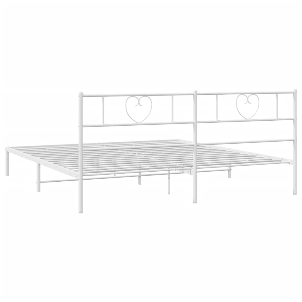 Bedframe met hoofdbord metaal wit 180x200 cm Bedden & bedframes | Creëer jouw Trendy Thuis | Gratis bezorgd & Retour | Trendy.nl