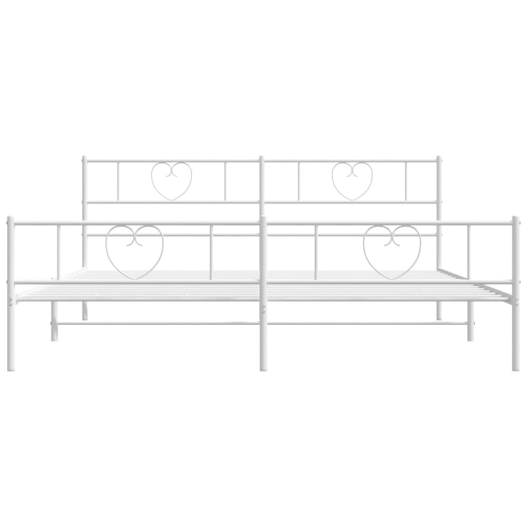 Bedframe met hoofd- en voeteneinde metaal wit 180x200 cm Bedden & bedframes | Creëer jouw Trendy Thuis | Gratis bezorgd & Retour | Trendy.nl