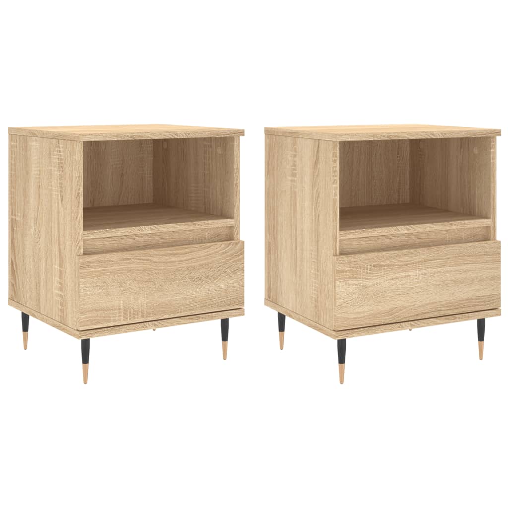 Nachtkastjes 2 st 40x35x50 cm sonoma eikenkleurig Nachtkastjes | Creëer jouw Trendy Thuis | Gratis bezorgd & Retour | Trendy.nl