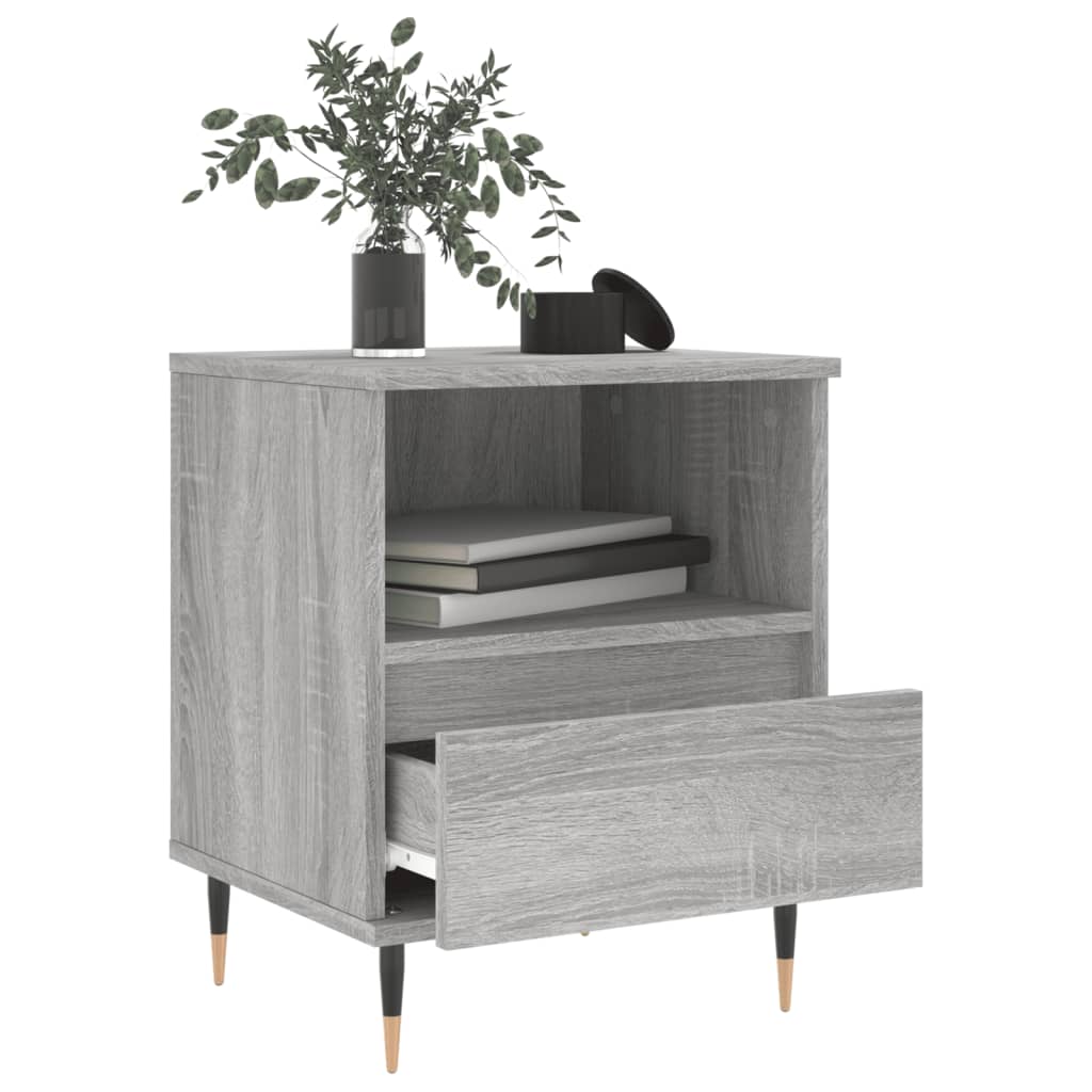 Nachtkastje 40x35x50 cm bewerkt hout grijs sonoma eikenkleurig Nachtkastjes | Creëer jouw Trendy Thuis | Gratis bezorgd & Retour | Trendy.nl