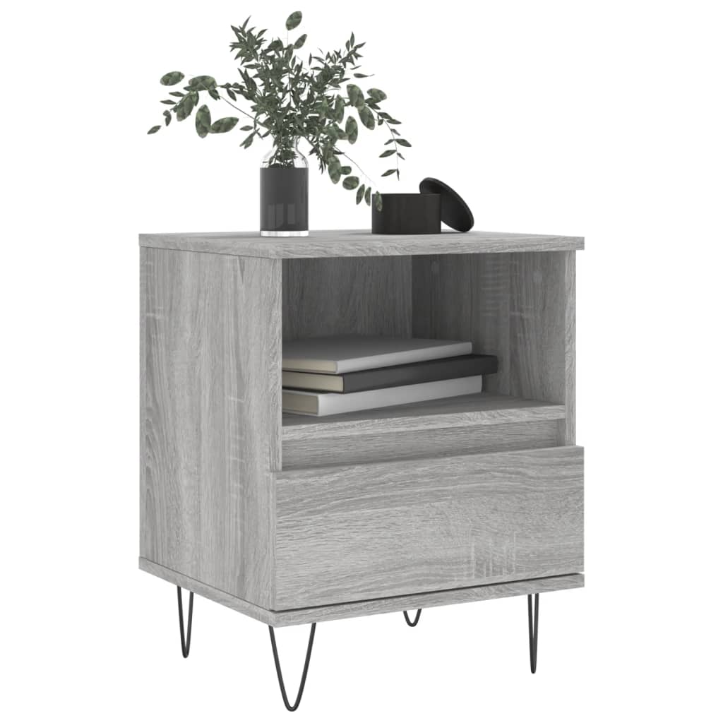 Nachtkastjes 2 st 40x35x50 cm bewerkt hout grijs sonoma eiken Nachtkastjes | Creëer jouw Trendy Thuis | Gratis bezorgd & Retour | Trendy.nl