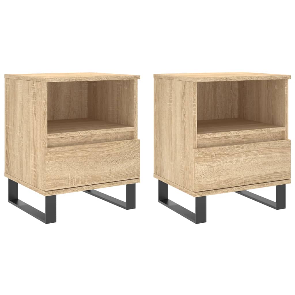 Nachtkastjes 2 st 40x35x50 cm sonoma eikenkleurig Nachtkastjes | Creëer jouw Trendy Thuis | Gratis bezorgd & Retour | Trendy.nl