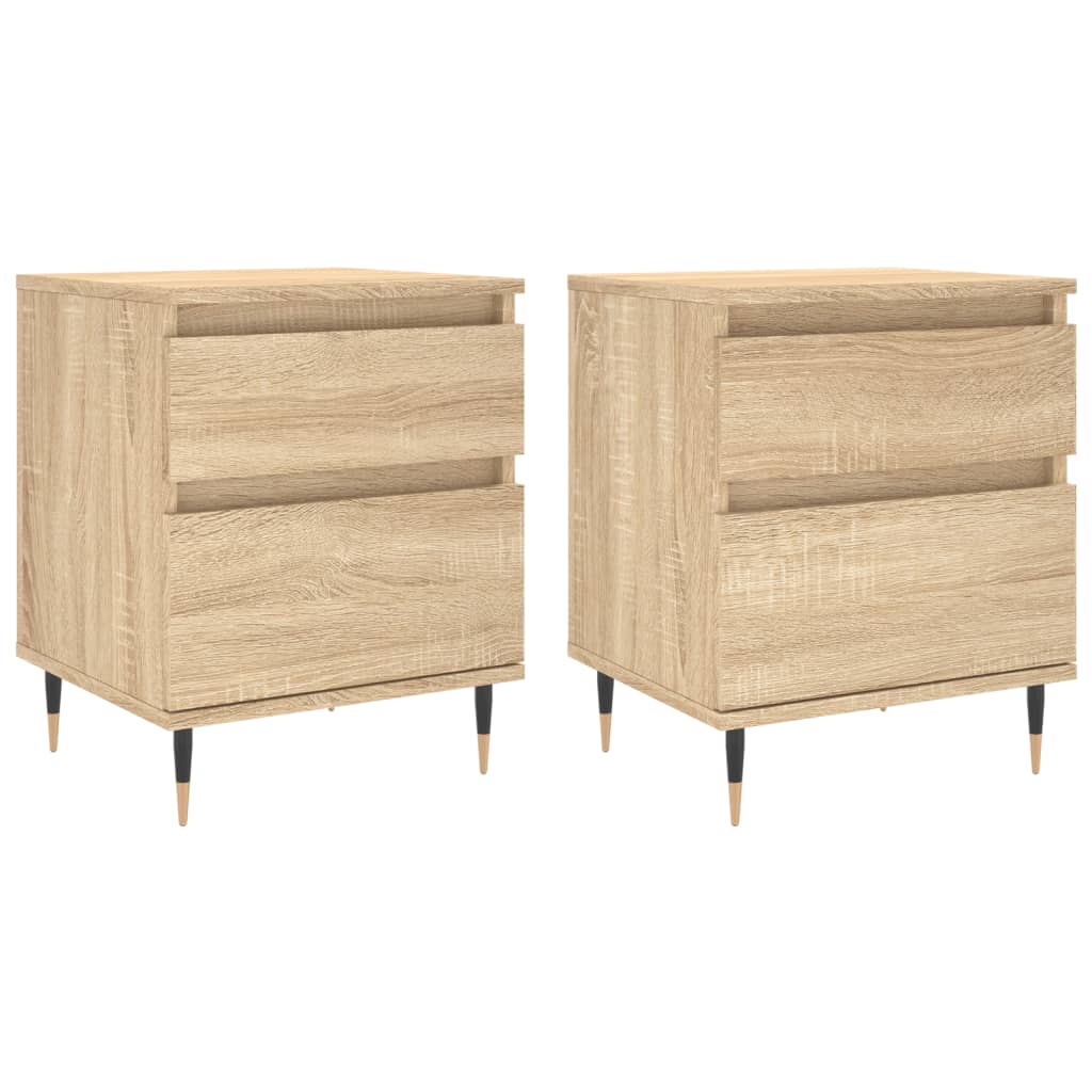 Nachtkastjes 2 st 40x35x50 cm sonoma eikenkleurig Nachtkastjes | Creëer jouw Trendy Thuis | Gratis bezorgd & Retour | Trendy.nl