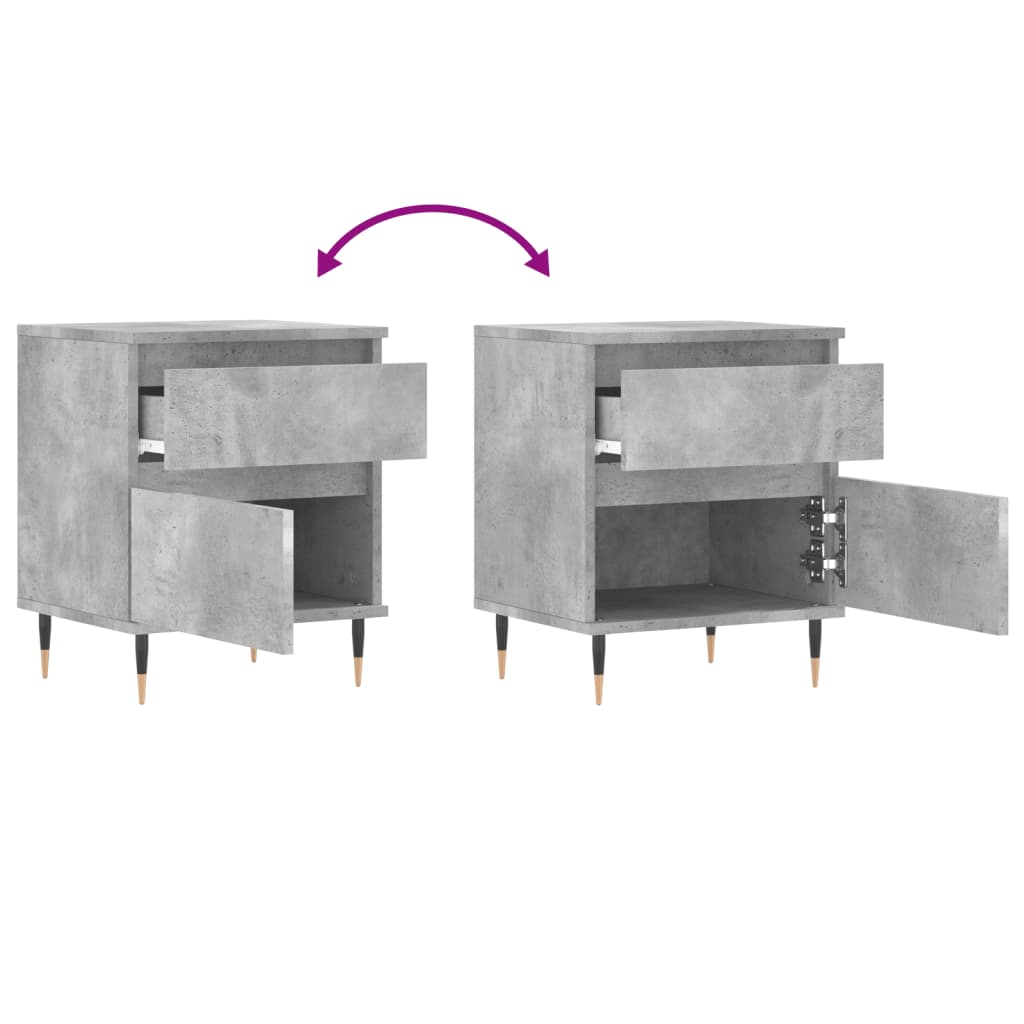 Nachtkastje 40x35x50 cm bewerkt hout betongrijs Nachtkastjes | Creëer jouw Trendy Thuis | Gratis bezorgd & Retour | Trendy.nl