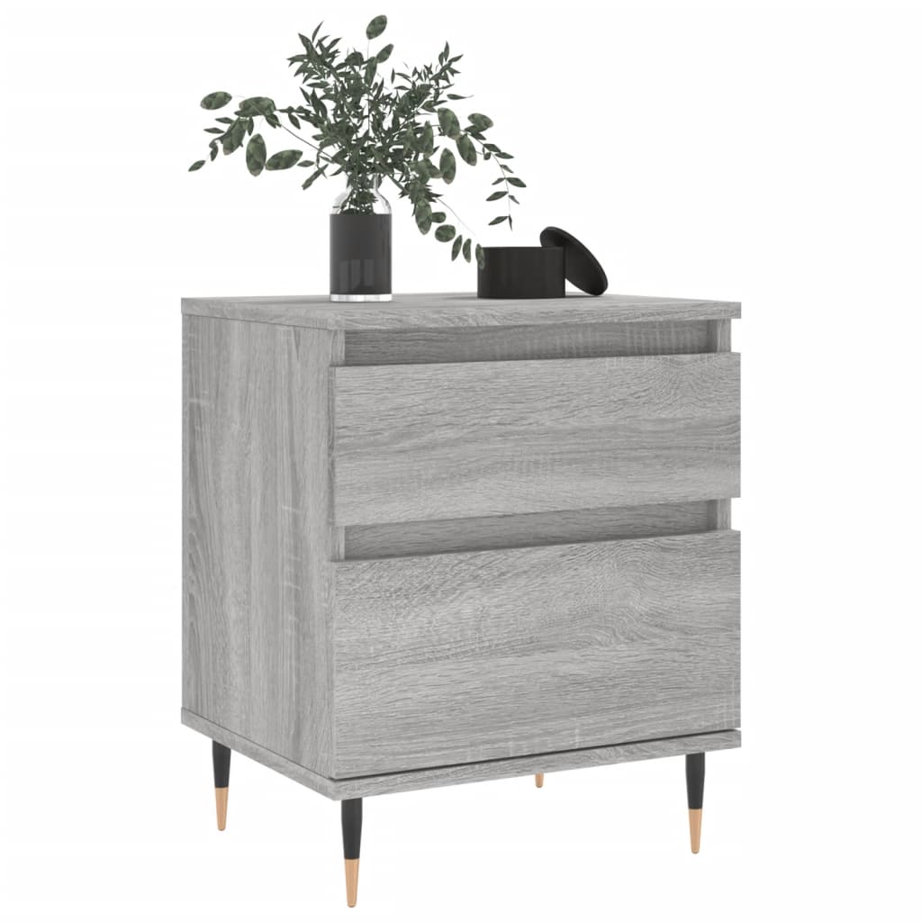 Nachtkastje 40x35x50 cm bewerkt hout grijs sonoma eikenkleurig Nachtkastjes | Creëer jouw Trendy Thuis | Gratis bezorgd & Retour | Trendy.nl