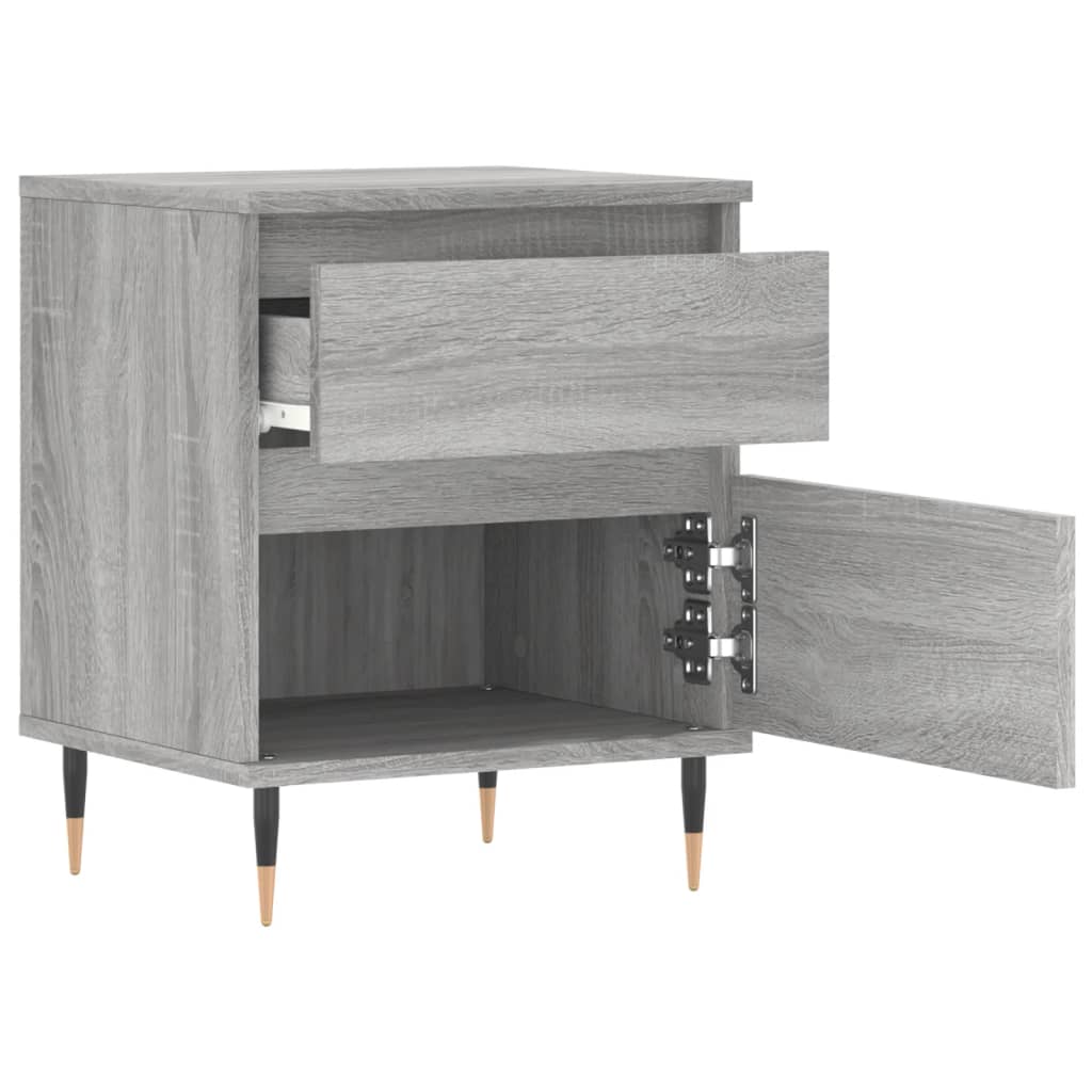 Nachtkastje 40x35x50 cm bewerkt hout grijs sonoma eikenkleurig Nachtkastjes | Creëer jouw Trendy Thuis | Gratis bezorgd & Retour | Trendy.nl