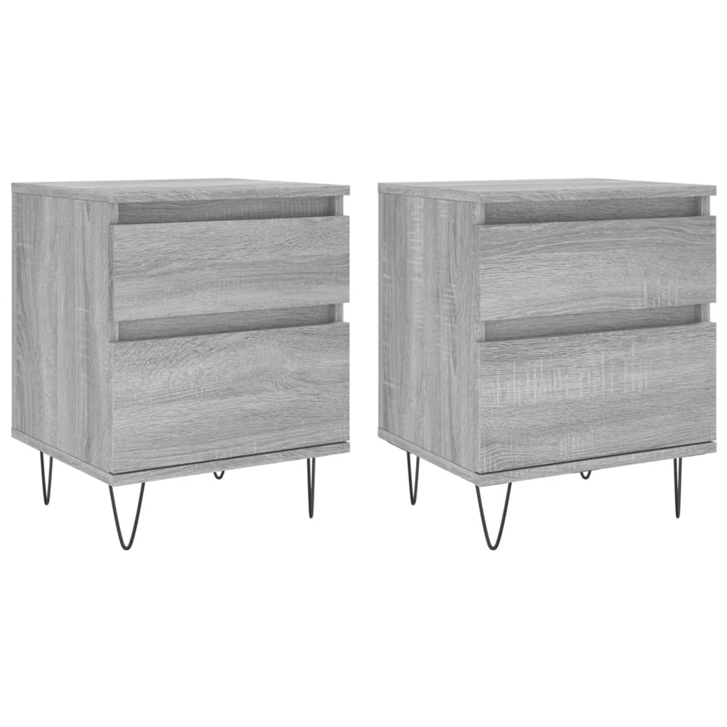 Nachtkastjes 2 st 40x35x50 cm bewerkt hout grijs sonoma eiken Nachtkastjes | Creëer jouw Trendy Thuis | Gratis bezorgd & Retour | Trendy.nl