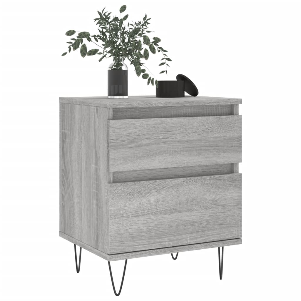 Nachtkastjes 2 st 40x35x50 cm bewerkt hout grijs sonoma eiken Nachtkastjes | Creëer jouw Trendy Thuis | Gratis bezorgd & Retour | Trendy.nl