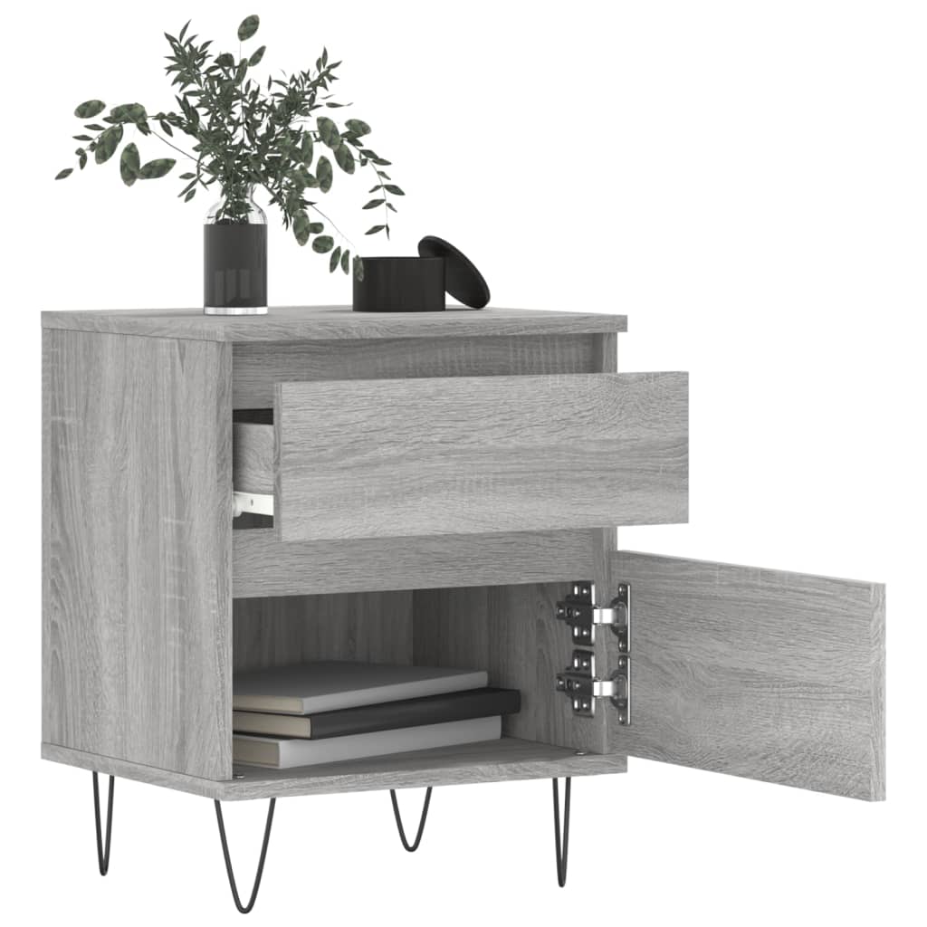 Nachtkastjes 2 st 40x35x50 cm bewerkt hout grijs sonoma eiken Nachtkastjes | Creëer jouw Trendy Thuis | Gratis bezorgd & Retour | Trendy.nl