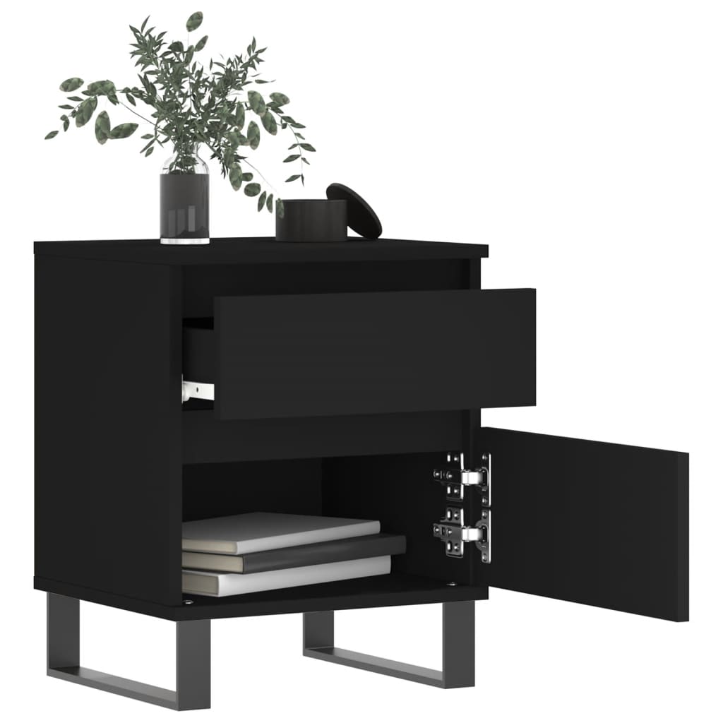 Nachtkastjes 2 st 40x35x50 cm bewerkt hout zwart Nachtkastjes | Creëer jouw Trendy Thuis | Gratis bezorgd & Retour | Trendy.nl