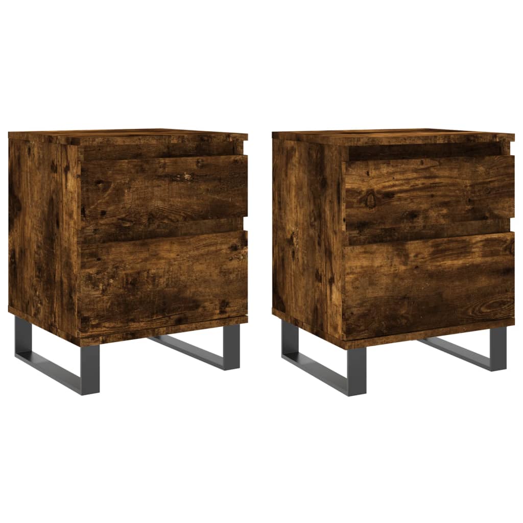 Nachtkastjes 2 st 40x35x50 cm bewerkt hout gerookt eikenkleurig Nachtkastjes | Creëer jouw Trendy Thuis | Gratis bezorgd & Retour | Trendy.nl