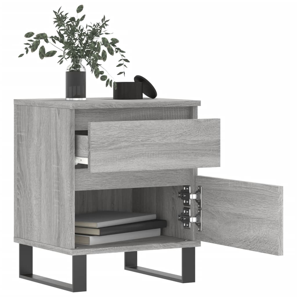 Nachtkastjes 2 st 40x35x50 cm bewerkt hout grijs sonoma eiken Nachtkastjes | Creëer jouw Trendy Thuis | Gratis bezorgd & Retour | Trendy.nl