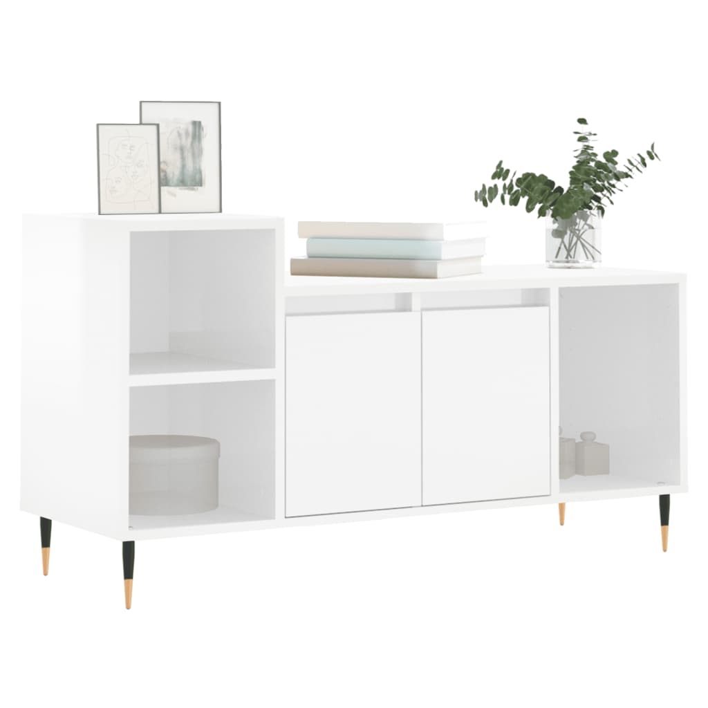 "Stijlvol wit tv-meubel van bewerkt hout - 100x35x55 cm - Creëer een glamoureus interieur" Tv-meubels | Creëer jouw Trendy Thuis | Gratis bezorgd & Retour | Trendy.nl