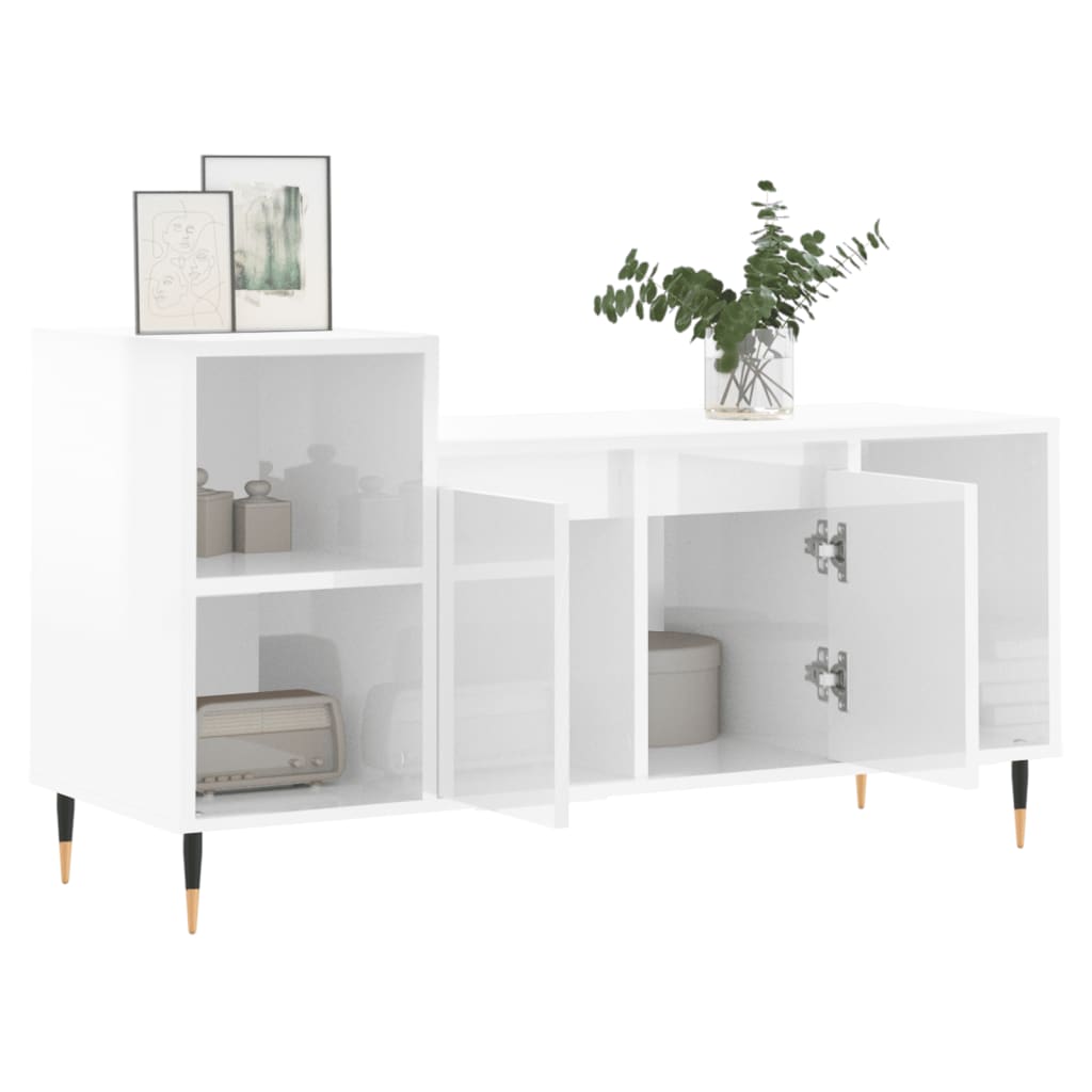 "Stijlvol wit tv-meubel van bewerkt hout - 100x35x55 cm - Creëer een glamoureus interieur" Tv-meubels | Creëer jouw Trendy Thuis | Gratis bezorgd & Retour | Trendy.nl
