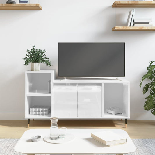 "Stijlvol wit tv-meubel van bewerkt hout - 100x35x55 cm - Creëer een glamoureus interieur"