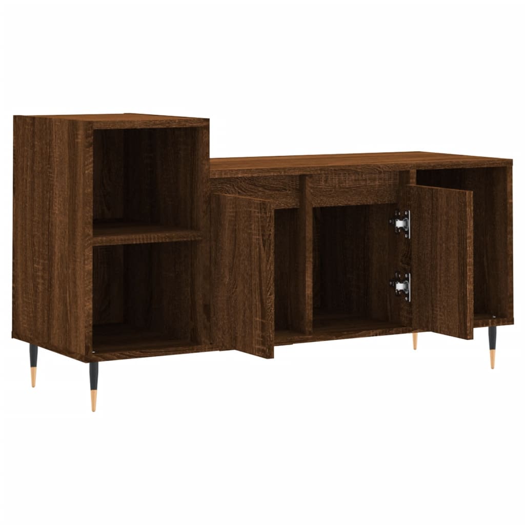 Ruim Tv-meubel van bewerkt hout in bruine eikenkleur - 100x35x55 cm Tv-meubels | Creëer jouw Trendy Thuis | Gratis bezorgd & Retour | Trendy.nl