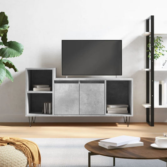 Stijlvol Tv-meubel in bewerkt hout betongrijs - Afmetingen: 100x35x55 cm Tv-meubels | Creëer jouw Trendy Thuis | Gratis bezorgd & Retour | Trendy.nl