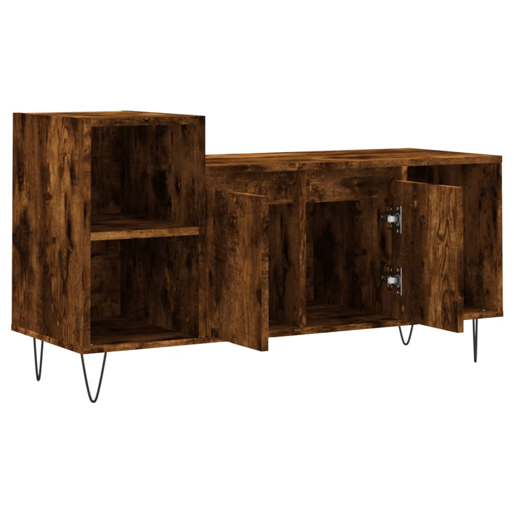 Stijlvol Tv-meubel van bewerkt hout in gerookt eikenkleur - 100x35x55 cm Tv-meubels | Creëer jouw Trendy Thuis | Gratis bezorgd & Retour | Trendy.nl
