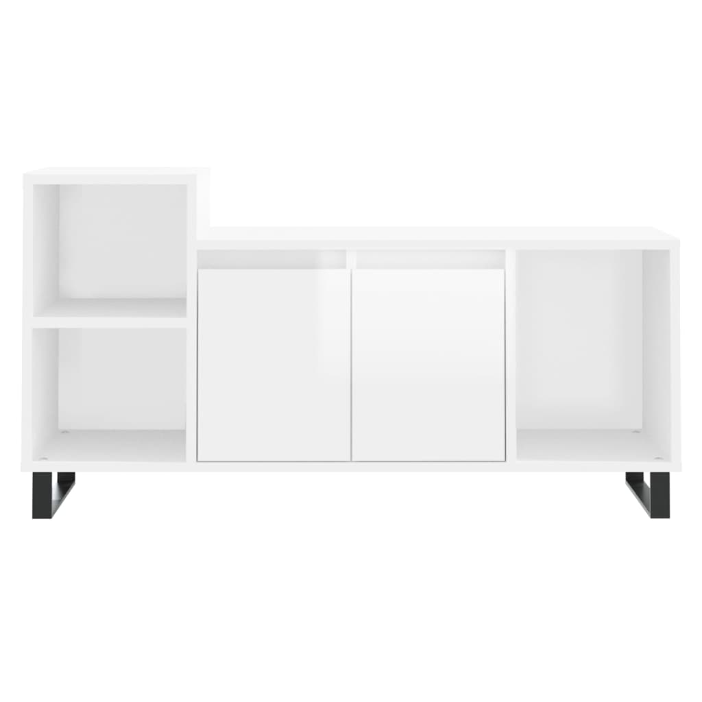 Stijlvol TV-meubel - 100x35x55 cm - Hoogglans wit - Gemaakt van bewerkt hout Tv-meubels | Creëer jouw Trendy Thuis | Gratis bezorgd & Retour | Trendy.nl