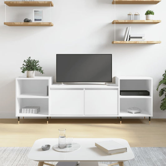 Elegant wit tv-meubel van bewerkt hout - 160x35x55 cm Tv-meubels | Creëer jouw Trendy Thuis | Gratis bezorgd & Retour | Trendy.nl