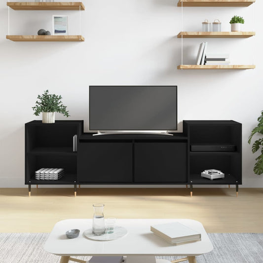 Tv-meubel 160x35x55 cm bewerkt hout zwart Tv-meubels | Creëer jouw Trendy Thuis | Gratis bezorgd & Retour | Trendy.nl